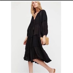 Free People In The Moment Midi Dress Black